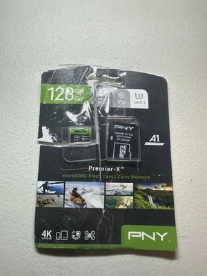 PNY Micro SDXC Elite 128GB Flash Card 100mb/S New with Adapter - Image 1 of 2