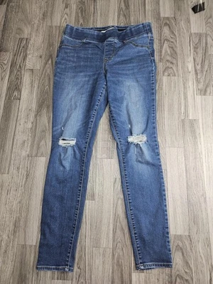 Old Navy Rockstar Jeggings Womens 10 Blue Distressed Skinny Jeans Pull On - Image 1 of 4