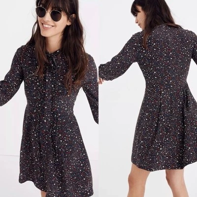 Madewell Women’s Balsam Silk Dress in Starry Night Size 6 Lightweight - Image 1 of 4