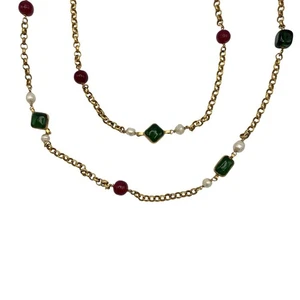 CHANEL Necklace Used Accessories Gripore Glass - Picture 1 of 6