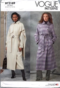 Vogue 2055 R12169 Misses Trench Coat Sewing Pattern Size 8-16 Modern - Picture 1 of 2