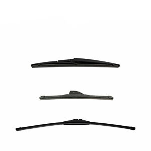 Tech & Exact For 2012-2017 Fiat 500 Windshield Wiper Blade Front & Rear 3pc Set