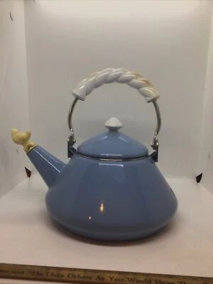 Azul - Cafetera de agua de colección cafetera tetera hervidor de agua enchufe para pájaros mango de metal Foto 1 de 4