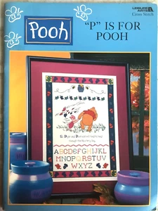 Pooh "P" Is For Pooh Leisure Arts Cross Stitch # 3089 Pattern Booklet Vintage - Picture 1 of 12