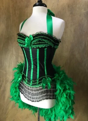 Disfraz Victoriano Encaje Showgirl/Mardi Gras/Carnaval/Circo Burlesque Pluma GB Foto 1 de 4