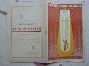  B 6 PROGRAMME OFFICIEL  OPERA MUNICIPAL D ORAN SAISON 1949 1950 ALGERIE - Imagen 1 de 2