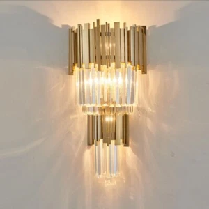 Lámpara de pared LED moderna de cristal dormitorio pasillo iluminación - Imagen 1 de 25