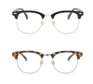 Blue Light Blocking Glasses-2 Pack Classic Semi Rimless Clear Lens anti Eyestrai - Picture 1 of 9