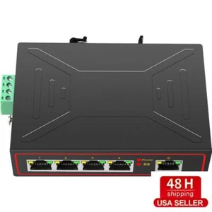 DIEWU Industrial Ethernet Switch DIN Rail 10/100M Enhance RJ45 VLAN Network New - Picture 1 of 5