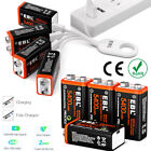 9V 9 Volt Li-ion USB Rechargeable Batteries 5400mWh Lithium Ion Battery Pack Lot