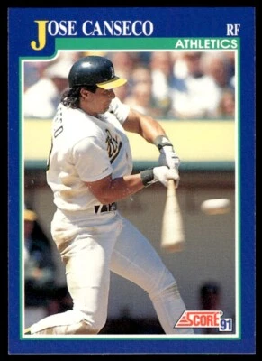 1991 Score Baseball Card Jose Canseco Oakland Athletics #1 - Image 1 of 2