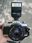 Minolta XG-M Film Camera with Tokina SD 70-210mm Lens For Parts Or Repair