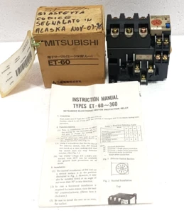 MITSUBISHI ET-60-20 MOTOR PROTECTION RELAY 5-20A RANGE NEW FAST SHIPPING - Picture 1 of 13