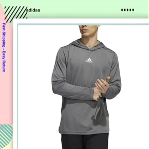 Adidas Stadium Heat.RDY Mens Longsleeve Hoodie- XL Grey/ White - Picture 1 of 3