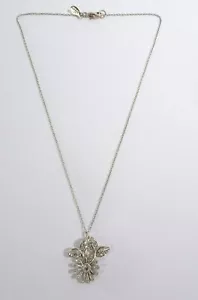 Lee Angel Neiman Marcus Women's Crystal Daisy Leaf Pendant Necklace NWT 198 - Picture 1 of 6