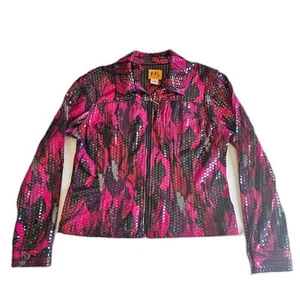 Ruby Road Sz 8 Concert Preformance Jacket Vinyl Faux Sequins Full Zip Stretch - Picture 1 of 7