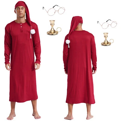 EE. UU. Pijama a Rayas Camisón Vestido para Dormir Halloween Navidad + Accesorios Foto 1 de 2