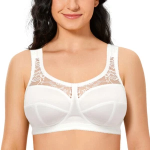 Ladies Plus Size Minimiser Bra Lace Full Coverage Firm Hold Non Padded Non wired - Picture 1 of 30