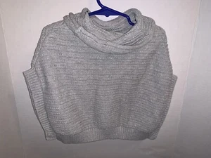 Girls / Toddler Old Navy Sweater Pancho Glittery Silver *EUC*12/18 Months - Picture 1 of 3