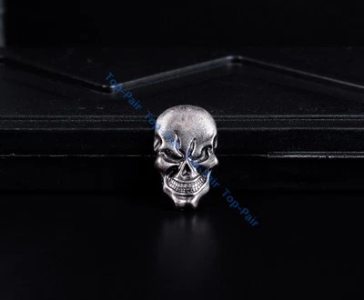 1.7X2.8CM 10pcs Rock Antique Silver Skull Studs Leathercraft Decor Saddle Concho - Image 1 of 4