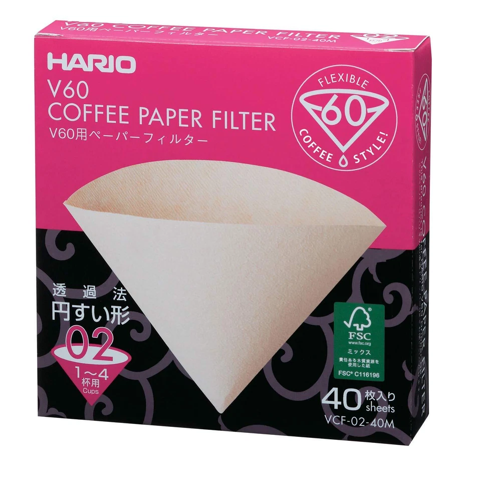 Hario V60 Paper Filter Natural 02, 40ct box - Image 1 of 1
