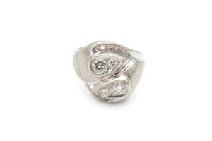 14k White Gold 0.40 CTW Diamond Mens Ring Size 8.5 - Picture 1 of 10