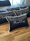 Set Of 1 - Personalized Black And Gold Pillow, Slumber Party, Sleepover