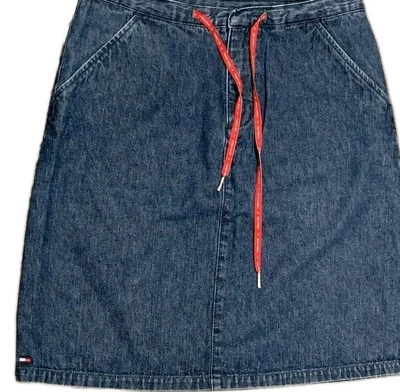 Mujer Azul Jean Denim Falda Tommy Hilfiger Jeans 13 Jrs Vintage Años 90 Preppy Y2K Foto 1 de 4