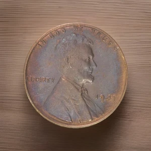 1941 Lincoln Wheat Penny, unzirkuliert, Stempelglanz, Glanz, tolle Tönung - Bild 1 von 5