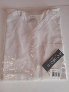 Men's Cuddl Duds Scrubs Classic V-neck Top With Pocket White Large - Picture 1 of 4
