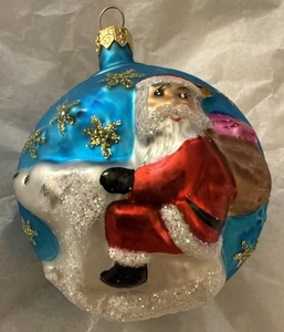 Christopher Radko Polar Express 1995 Ornamento Santa en Oso Polar Usado en Excelente Condición - Imagen 1 de 6