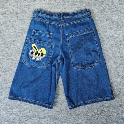 Pantalones Cortos ALAB Azul Denim Para Hombre 32 Sueltos Bordados Y2K Patinador Rave Ropa de Calle Foto 1 de 4