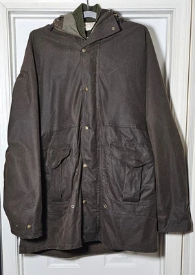 Filson Tin Cloth Waxed Orca Grey Hooded Parka Jacket Mens XXL Remove Wool Vest - Image 1 of 4