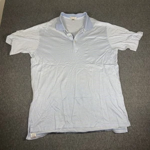 Peter Millar XL Polo Shirt Blue Striped Short Sleeve Cotton Golf Menswear - Picture 1 of 7