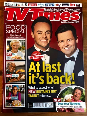 TV TIMES 5/9/2020 ANT & DEC Mary Berry ALAN TITCHMARSH Ashley Banjo SUE PERKINS - Image 1 of 4