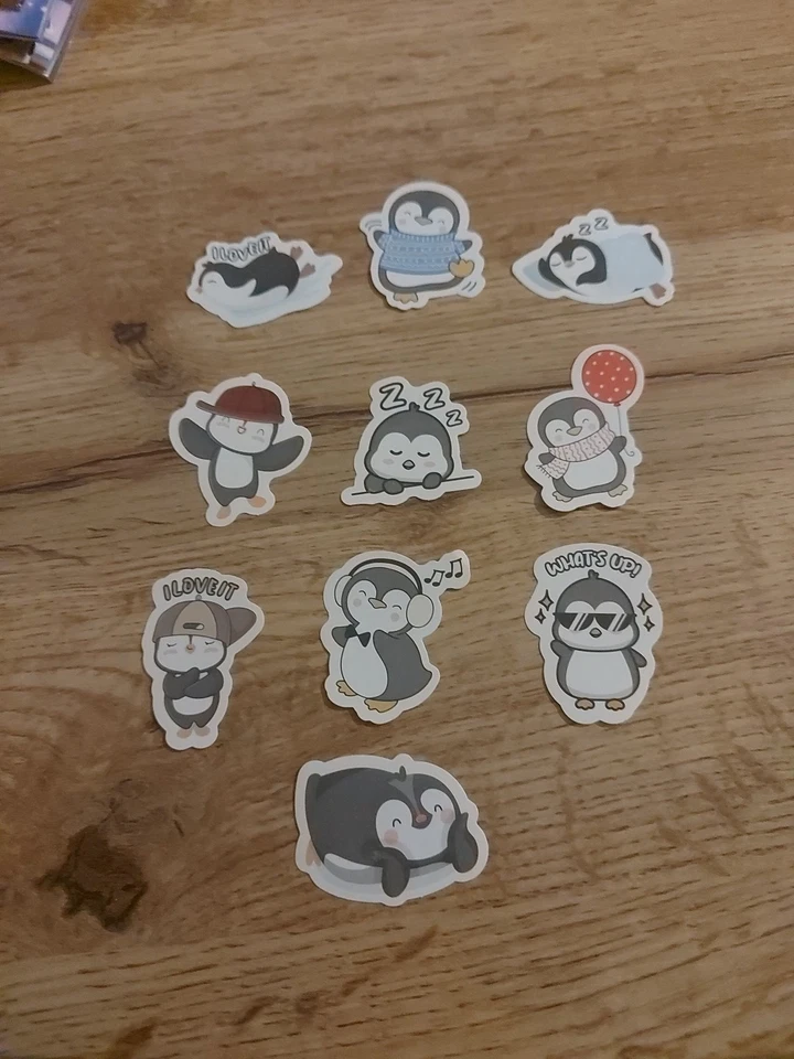 Sticker/ 10 Stk./ lustige Pinguine/ Konvolut / Aufkleber/ Sammlungsauflösung  - Bild 1 von 1