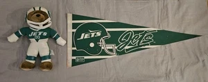 Vintage New York Jets Pennant And Nanco Stuffed Bear - Picture 1 of 2