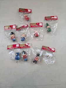 Vintage Woolworth Wooden Handpainted Christmas Ornaments Lot Of 9 2.75" - Picture 1 of 10