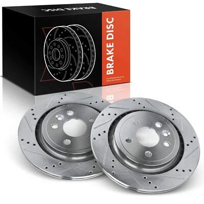 2x Rear Drilled Brake Rotor for Volvo S60 2011-2018 S80 XC70 2008-2016 V60 15-18 - Image 1 of 4