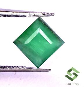 5x5 mm Certified Natural Emerald Square Cut 0.60 Cts Untreated Loose Gemstone