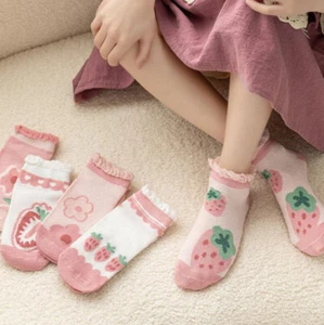 5 Pair Toddler Girl Newborn Student Baby Cartoon Garden Lovely Flower Socks 1-12 - Picture 1 of 13