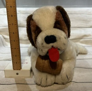 R DAKIN & CO Vintage 1977 Stofftier CHALET ST BERNARD Hund Plüsch 14 Zoll Tub1 - Bild 1 von 6