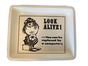 Vintage computer/office trinket dish "look alive" famous maxims -made in japan - Picture 1 of 5
