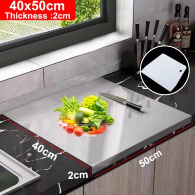 Stainless Steel Cutting Chopping Board Dough Board Meat Bread Kitchen Worktop - Image 1 of 4