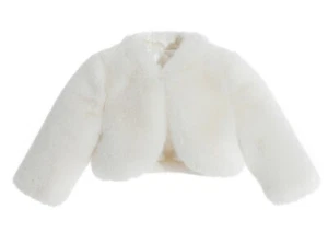 Ivory Faux Fur Capes Flower Girl Bolero Cozy Fur Cape Jacket Shrug Accessories  - Picture 1 of 13