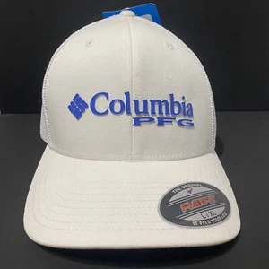 Columbia PFG Mütze Kappe nicht verstellbar groß weiß Logo amerikanische Flagge Angeln Fischer - Bild 1 von 11