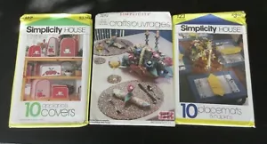 3 Vtg Simplicity Kitchen Dining Room Craft Projects Patterns 123 127 7419 Uncut - Picture 1 of 7