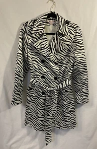 Via Spiga Zebra Belted Coat Size Small - Picture 1 of 10