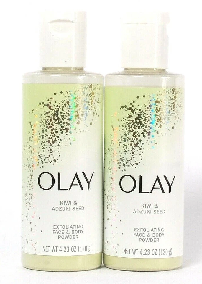2 Bottles Olay 4.23 Oz Kiwi & Adzuki Seed Gently Exfoliating Face & Body Power - Image 1 of 1