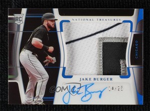 2022 Panini National Treasures Midnight /25 Jake Burger #107 Rookie Auto RC